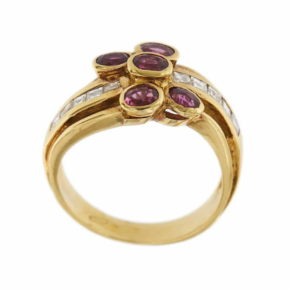 Bague diamants et rubis