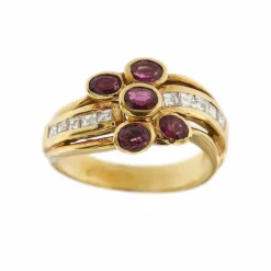 Bague diamants et rubis