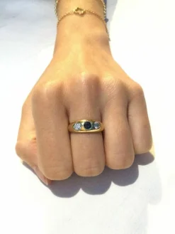Bague Diamants et Saphir