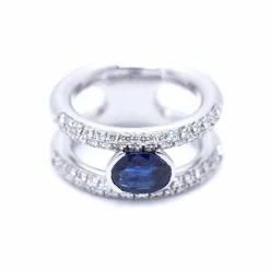 bague diamants et saphir
