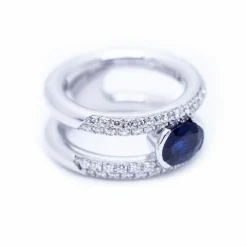 bague diamants et saphir