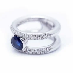bague diamants et saphir