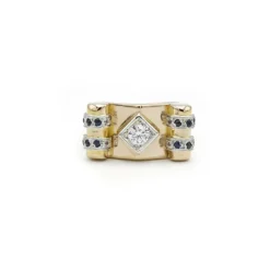 Bague Diamants et Saphirs