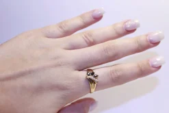 Bague Diamants et Saphirs taille marquise