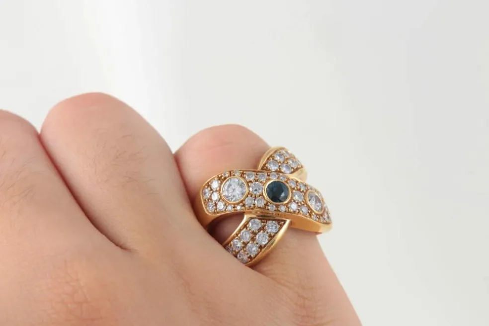 Bague Diamants et Saphirs