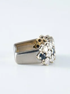 Bague Diamants et Saphirs