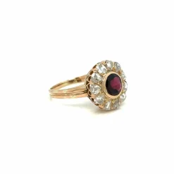 Bague Diamants Grenat