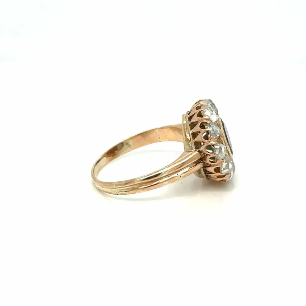 Bague Diamants Grenat