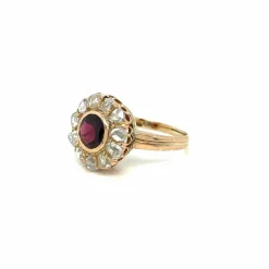 Bague Diamants Grenat