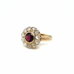 Bague Diamants Grenat