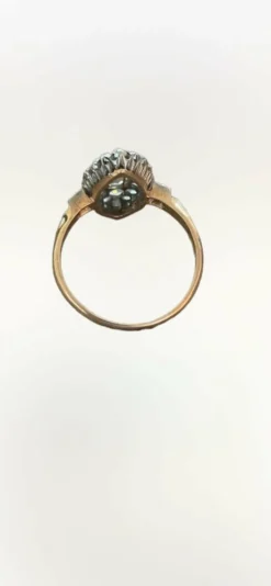 Bague diamants marquise or et platine