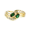 Bague diamants émeraudes en or massif