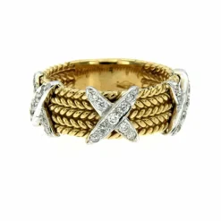 Bague Diamants motif corde