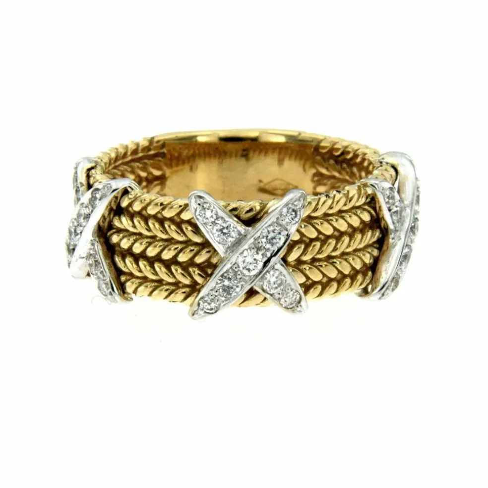 Bague Diamants motif corde