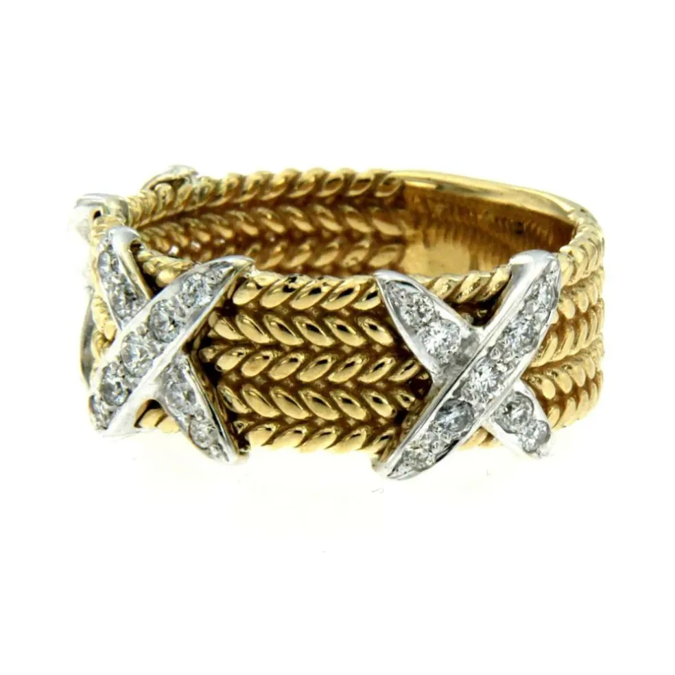 Bague Diamants motif corde