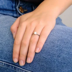 Bague diamants noirs et blanc
