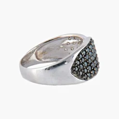 Bague Diamants noirs et blancs