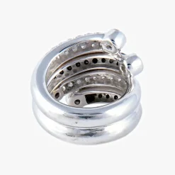 Bague Diamants noirs et blancs