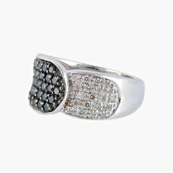 Bague Diamants noirs et blancs