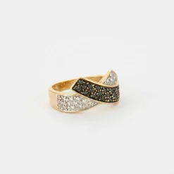 Bague diamants noirs et diamants