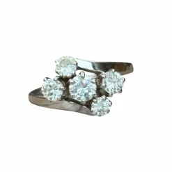 Bague diamants or blanc