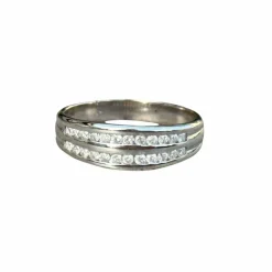 Bague diamants or blanc