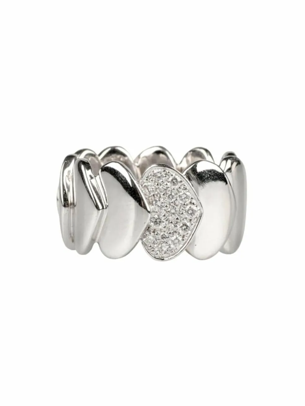 Bague diamants or blanc