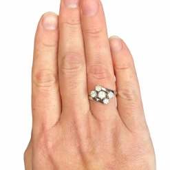 Bague diamants or blanc