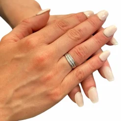 Bague diamants or blanc
