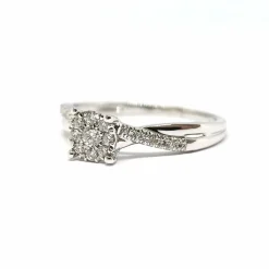 Bague diamants or blanc