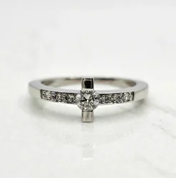 Bague diamants or blanc