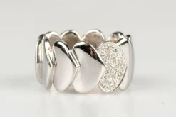 Bague diamants or blanc