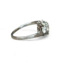 Bague diamants or blanc