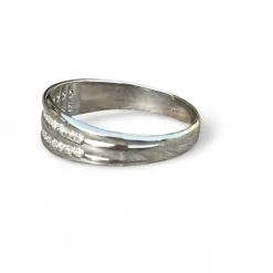 Bague diamants or blanc