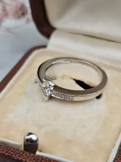 Bague diamants or blanc