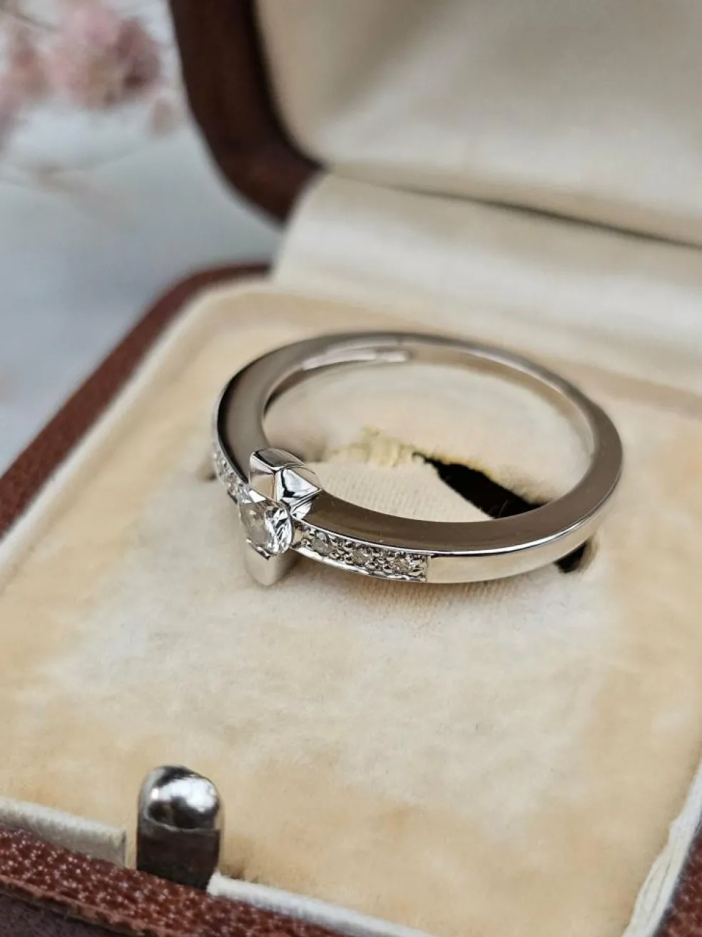 Bague diamants or blanc