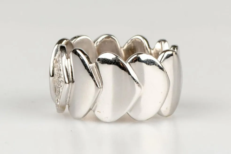 Bague diamants or blanc