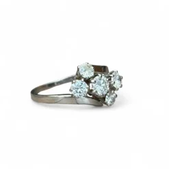 Bague diamants or blanc
