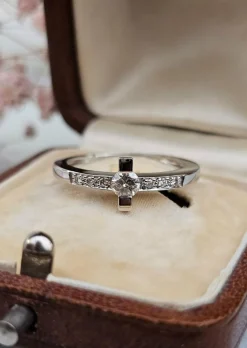 Bague diamants or blanc