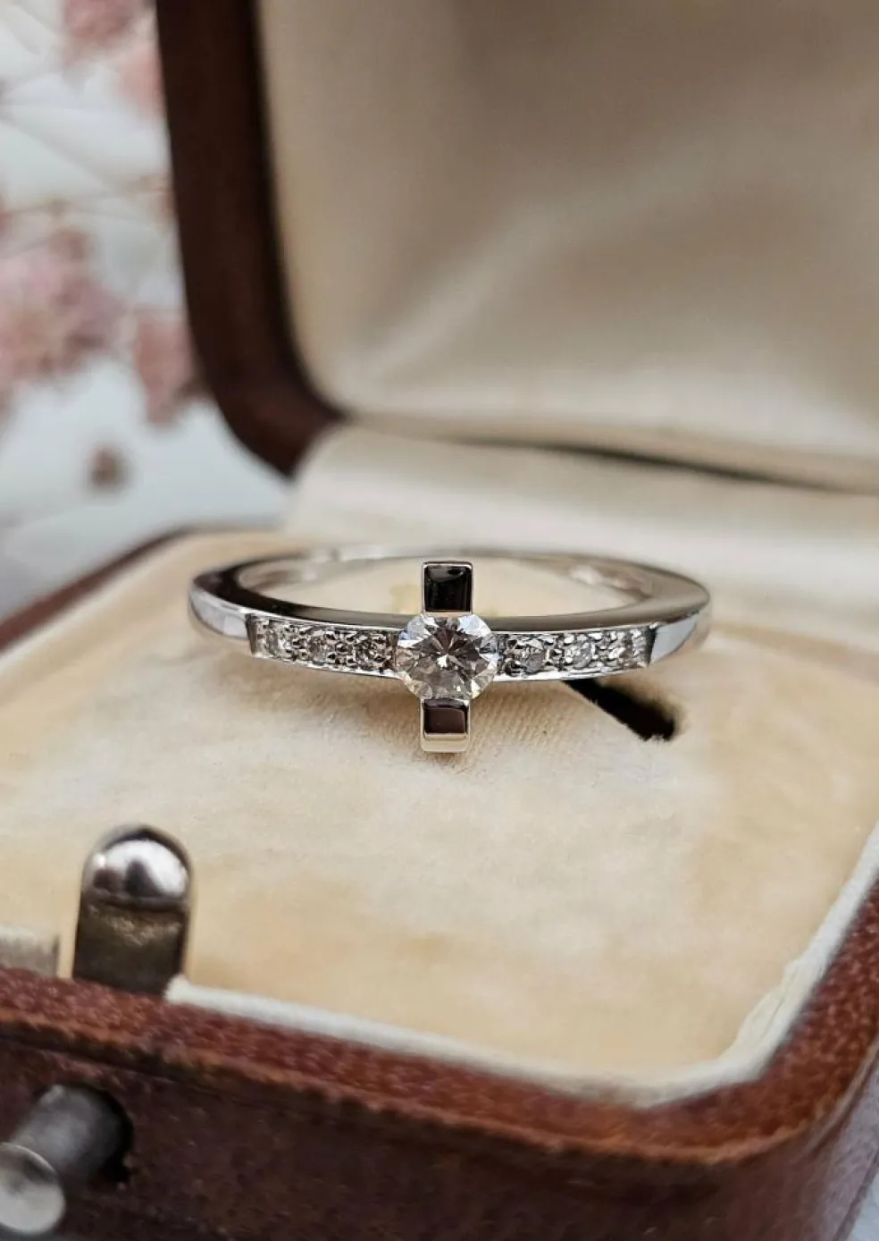Bague diamants or blanc