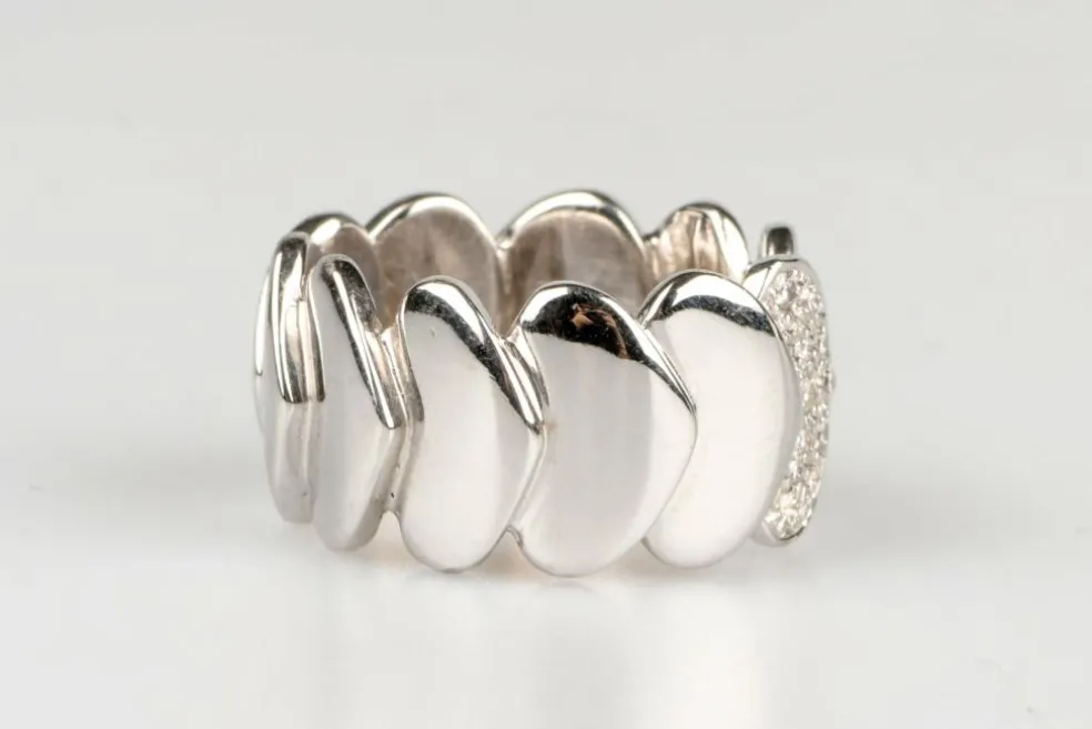 Bague diamants or blanc
