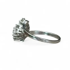 Bague diamants or blanc
