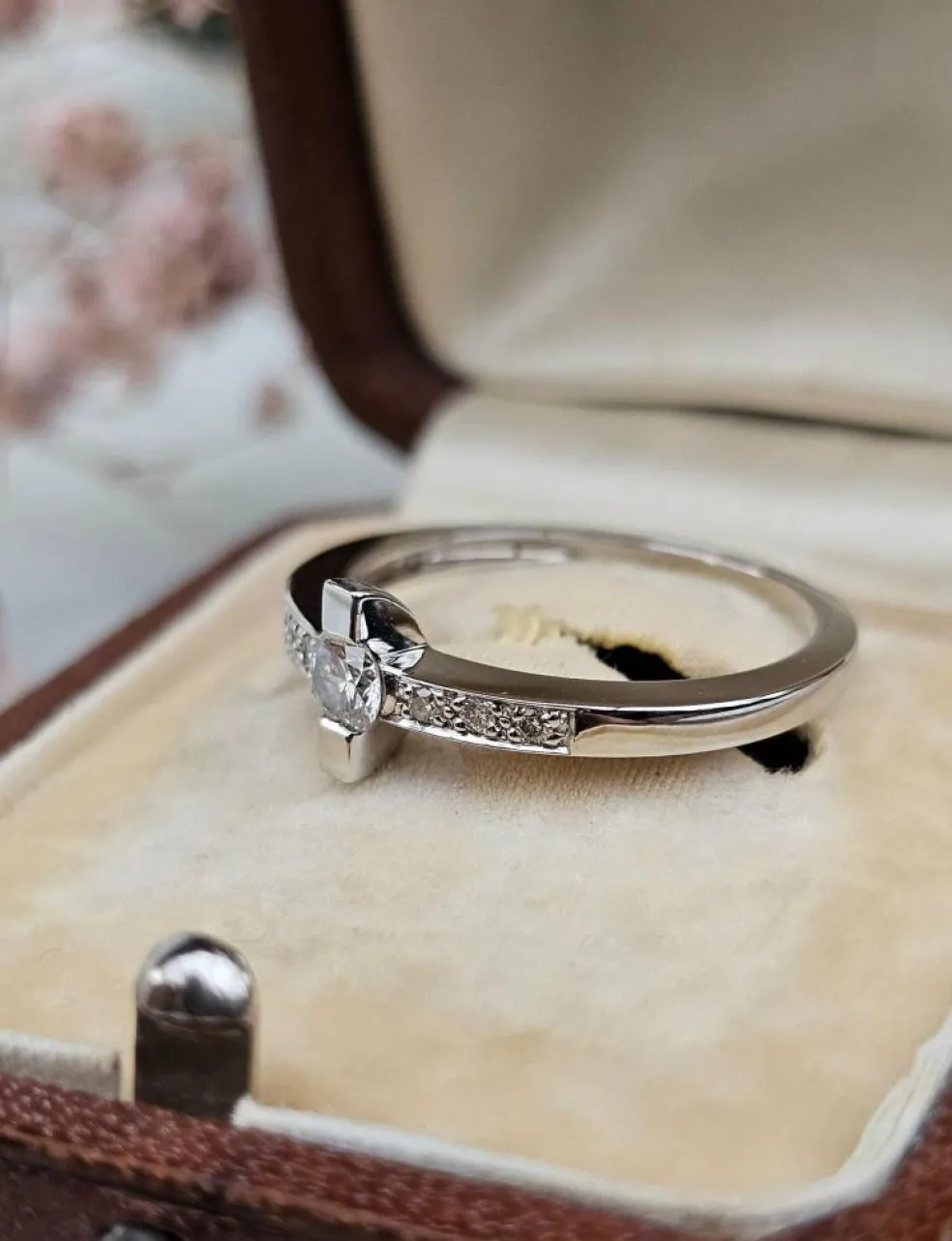 Bague diamants or blanc