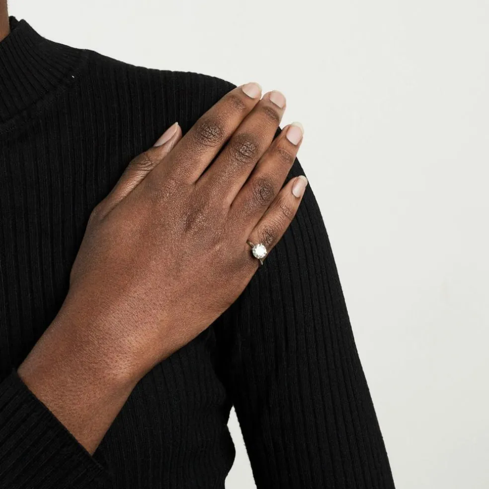Bague diamants or blanc