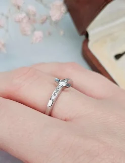Bague diamants or blanc