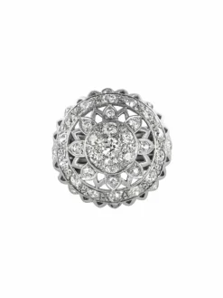 Bague diamants or blanc de cocktail