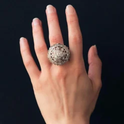 Bague diamants or blanc de cocktail