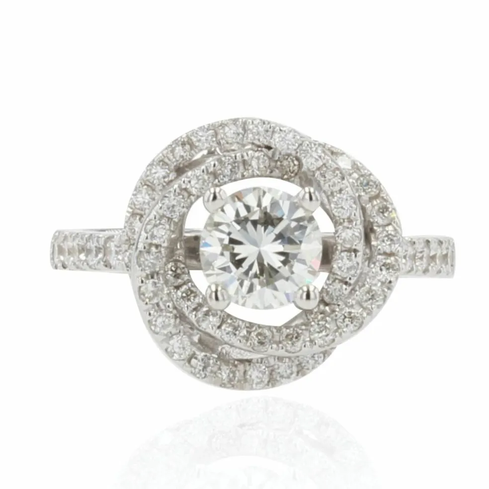 Bague diamants or blanc fleur
