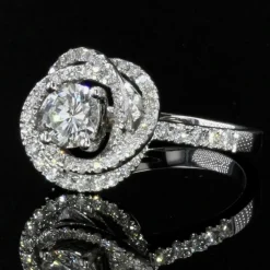 Bague diamants or blanc fleur