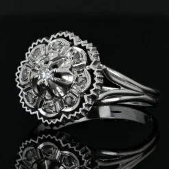 Bague diamants or blanc rétro